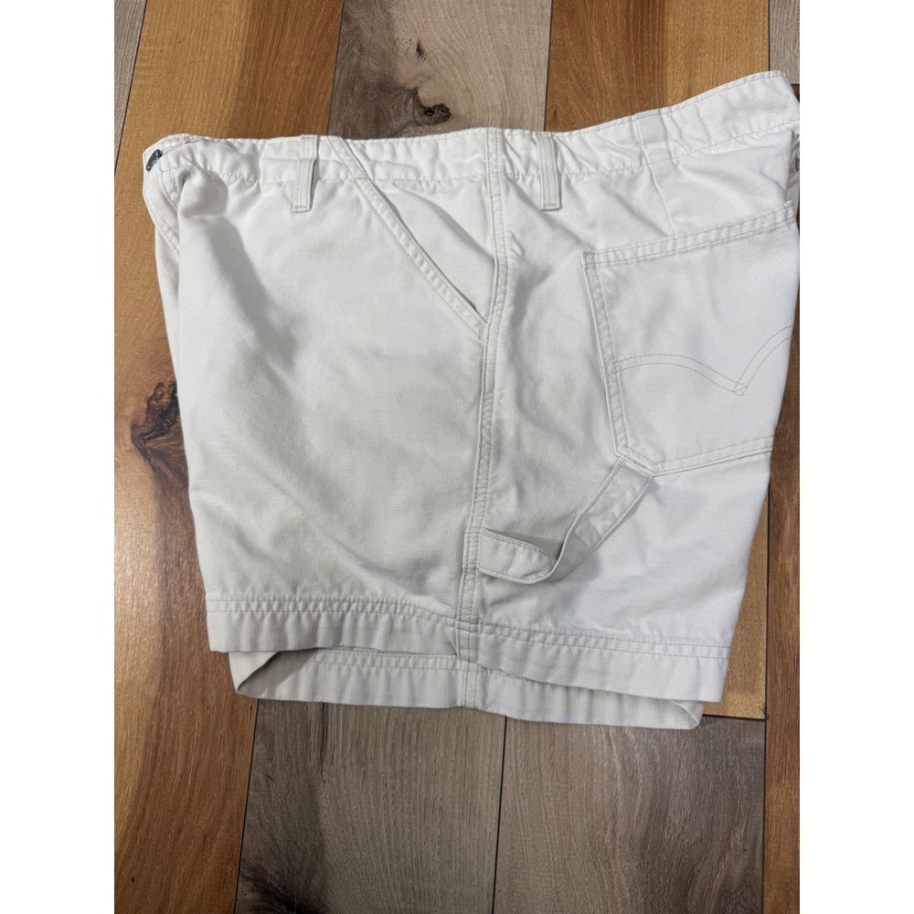 Levi's Carpenter Shorts Women 14 Cream Good Vintage Plus Size 100% Cotton - Picture 2 of 8